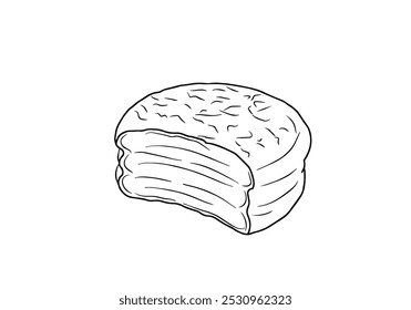 Choco pie vector with black line art