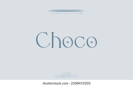 Choco premium luxury elegant alphabet letters and numbers