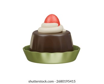  Choco Shortcake Icono 3D Ilustración Render