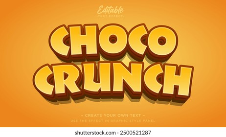 Choco snack efecto de texto editable, etiqueta de marca de chips de Choco