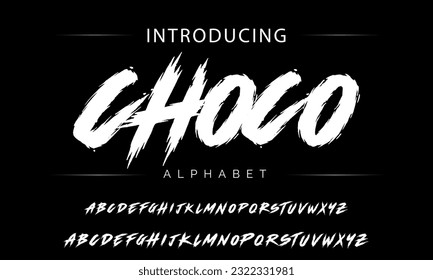 Choco Stylish brush painted an uppercase vector letters, alphabet, typeface.