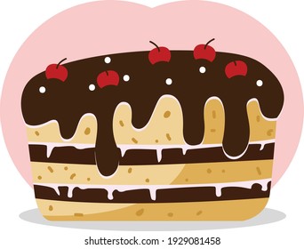 Choco Sweet Cake Vector Illustration