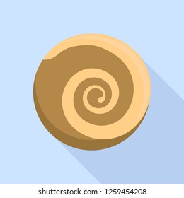 Choco swirl biscuit icon. Flat illustration of choco swirl biscuit vector icon for web design