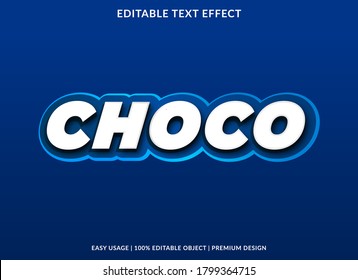 Choco Text Effect Template With Cartoon Style And Bold Font Concept Use For Food Brand Label And Logo