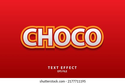 Choco Text Effect Template With Cartoon Style And Bold Font Concept Use For Food Brand Label And Logo. Vector Illustration