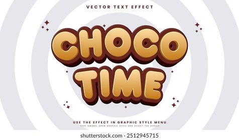 Choco Time Editable Text Effect Template 3D Cartoon Style