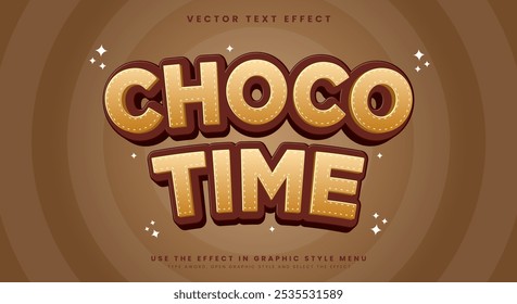 Choco Time Editable Text Effect Template 3D Cartoon Style
