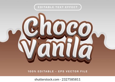 choco vanila 3d text effect and editable text effect