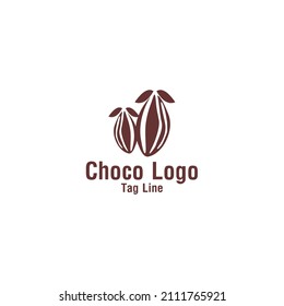 Choco vector. Chocholate Logo. Classic Style. Seed cocoa logo