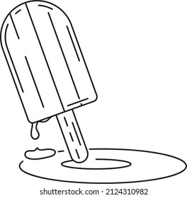 Icono de helado de Chocobar ilustración plana Vector