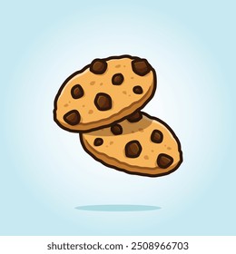 chocochip cookies vetor cartoon ilustração