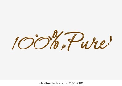 Chocolate 100% text made of chocolate vector design element.