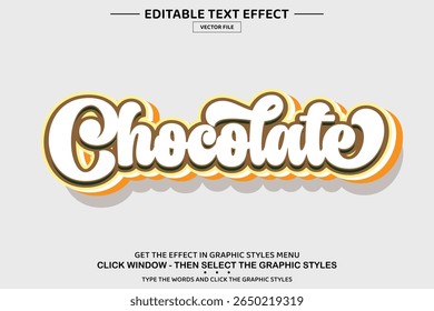 Chocolate 3D editable text effect template