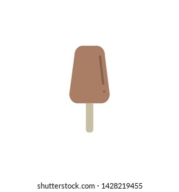  Chocolate ace cream sweet desert in flat style isolated on a white background