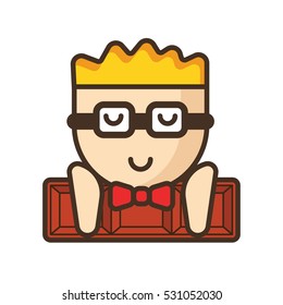 Chocolate Addict Character Vector Logo Design Element