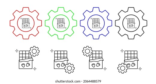 Chocolate, addictions vector icon in gear set illustration for ui and ux, website or mobile application