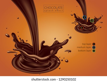 Chocolate advertising design,  high detailed realistic illustration