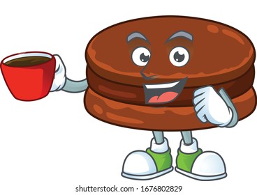 Chocolate alfajor mascot design style showing an Okay gesture