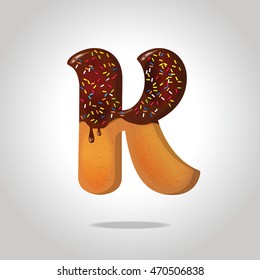 Chocolate Alphabet Letter K Stock Vector (Royalty Free) 470506838