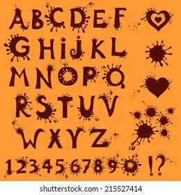 Chocolate alphabet. Vector Illustration 