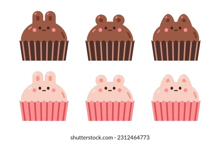 chocolate in animal shapes with paper cup.rabbit,bear,cat