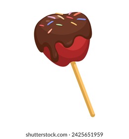 Chocolate Apple Candy Cartoon Illustration Vector