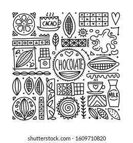 Chocolate, art background for your design. Vector illustration