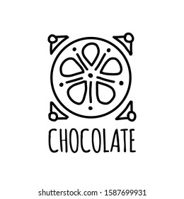 Chocolate, art sign for your design. Vector illustration
