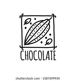 Chocolate, art sign for your design. Vector illustration