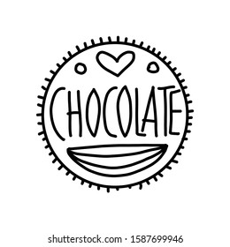 Chocolate, art sign for your design. Vector illustration