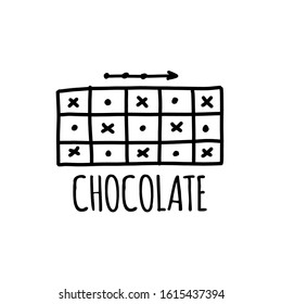 Chocolate, art sign for your design. Vector illustration