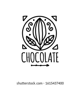 Chocolate, art sign for your design. Vector illustration