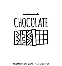 Chocolate, art sign for your design. Vector illustration