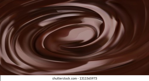 Chocolate background, 3d realistic vector