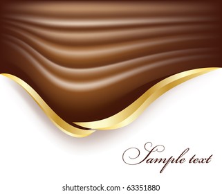 chocolate background with golden decor elements