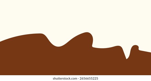 Fondo de chocolate de cartel moderno, salpicaduras dinámicas y gotas. Ilustración vectorial en un estilo plano de minimalismo EPS.10