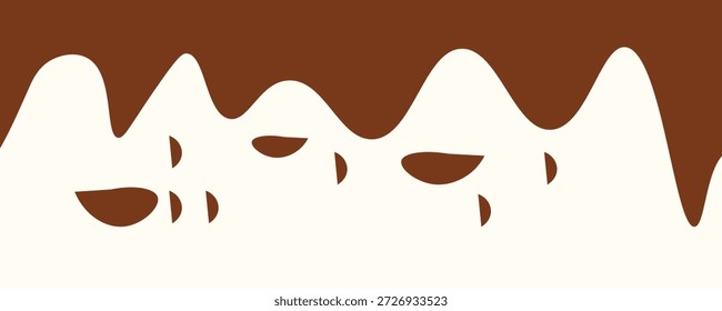 Fondo de chocolate de póster moderno, salpicaduras dinámicas y gotas. vector