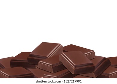 Chocolate background, vector isolated on white.