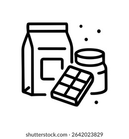 Chocolate Baking Ingredients Still Life. Icon symbol illustration