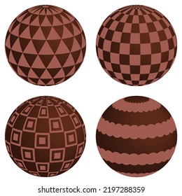 Chocolate Ball 3d. Vector illustration.
