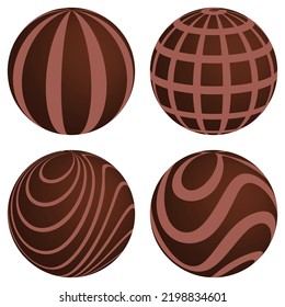 Chocolate Ball 3d. Vector illustration.