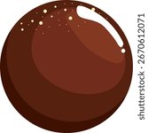 Chocolate ball candy dessert vector isolated on white background. Sweet chocolate truffle round candy. Chocolate candy ball illustration