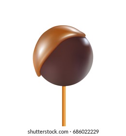 Chocolate ball candy isolated over the white background. Vector illustration