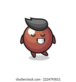 chocolate ball cartoon illustration with a shy expression , cute style design for t shirt, sticker, logo element