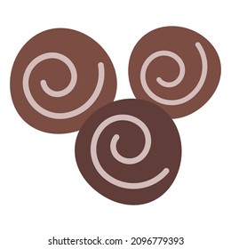 chocolate ball flat clipart vector illustration