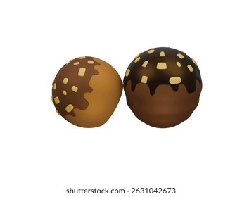 chocolate ball icon 3d illustration render


