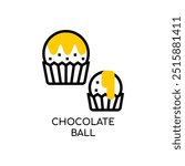 Chocolate Ball Line Icon stock illustration.