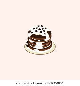 Chocolate Ball Pancake Illustration for design needs, Landing Pages, Animation, Apps, Presentations, Content Creator and other Promotions