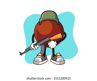 Chocolate ball soldier cartoon. Mascot Character vector.