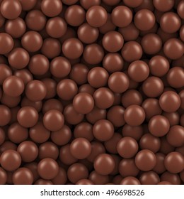 Chocolate balls background. Vector background made with gradient meshes. Background design for banner, poster, flyer, card, postcard, cover, brochure.